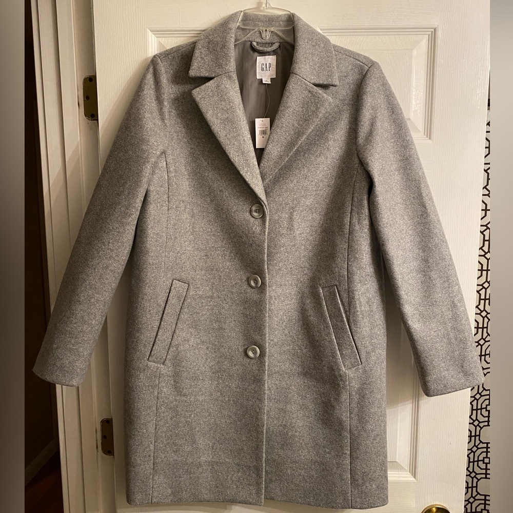 GAP Gray Pea Coat for Women - Picture 3 of 13